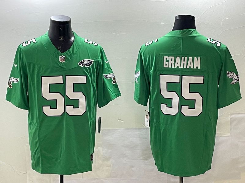 Men Philadelphia Eagles #55 Graham Green three generations 2025 Nike Vapor Limited NFL Jersey style 4